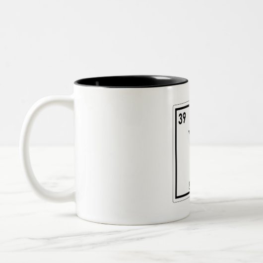 Yttrium-Symbol-Chemieformel Zweifarbige Tasse (Links)