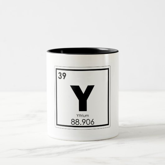 Yttrium-Symbol-Chemieformel Zweifarbige Tasse (Mittel)
