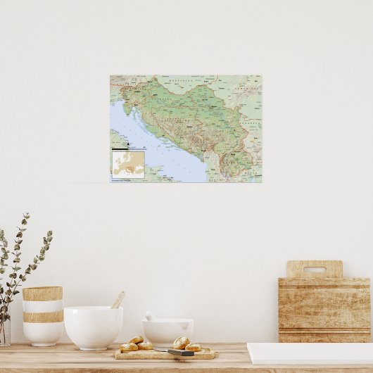 YU mapa hrvatski Poster (Küche)