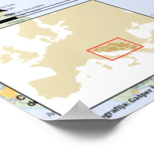 YU mapa hrvatski Poster (Ecke)