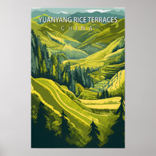 Yuanyang Rice Terraces China Travel Poster