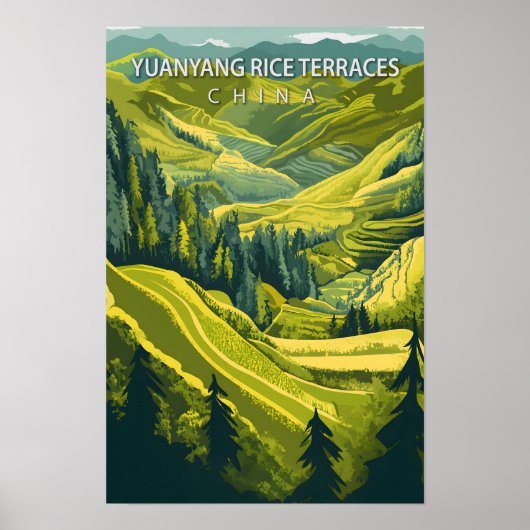Yuanyang Rice Terraces China Travel Poster (Vorne)