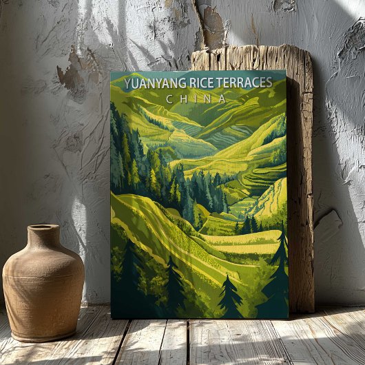 Yuanyang Rice Terraces China Travel Poster Canvas Leinwanddruck