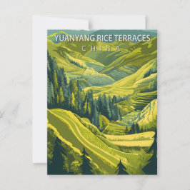 Yuanyang Rice Terraces China Vintage Travel Postkarte