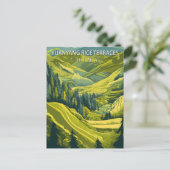 Yuanyang Rice Terraces China Vintage Travel Postkarte (Stehend Vorderseite)