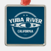 Yuba River California Kayaking Ornament Aus Metall (Vorne)