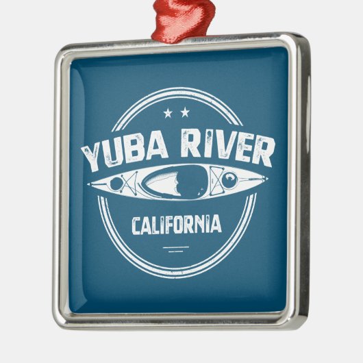 Yuba River California Kayaking Ornament Aus Metall (Links)