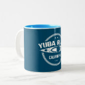Yuba River California Kayaking Zweifarbige Tasse (Vorderseite Links)