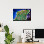 Yucatan Halbinsel, Mexiko-Satellitenposter Poster (Heimbüro)