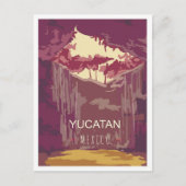 Yucatan Mexico Art Vintage Reisevorführung Postkarte (Vorderseite)