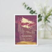 Yucatan Mexico Art Vintage Reisevorführung Postkarte (Stehend Vorderseite)