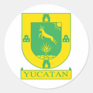 Yucatan, mexikanische Flagge Runder Aufkleber