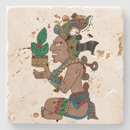 Yucatan Psychedelic Mexico Visiones Steinuntersetzer (Vorderseite)