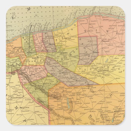 Yucatan Quadratischer Aufkleber (Vorderseite)