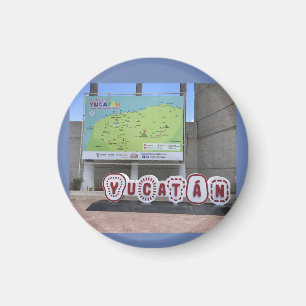 Yucatan Sign and Map, Mexico Magnet