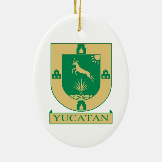 Yucatán-Wappen - Mexiko Keramik Ornament (Hinten)
