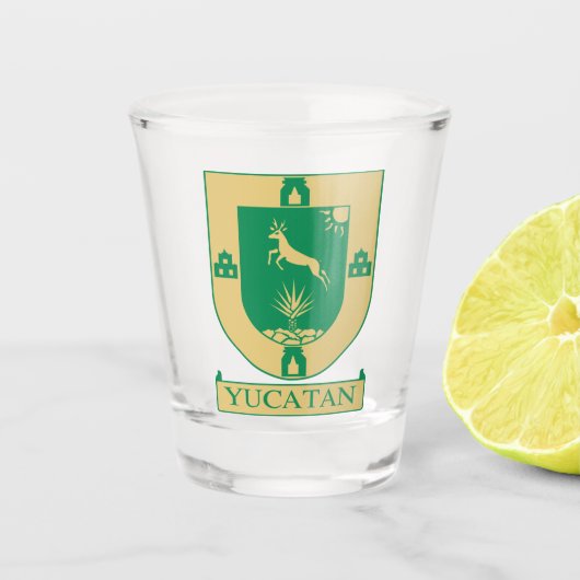Yucatán-Wappen - Mexiko Schnapsglas (Vorderseite)