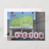 Yucatan-Zeichen und Karte, Mexiko Postkarte (Vorne/Hinten)