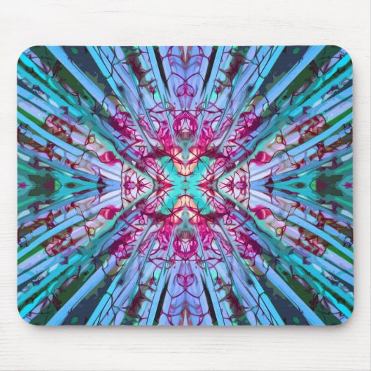 Yucca Op Art in Türkis Mousepad (Vorne)