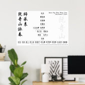 Yuen Kay Shan Wing Chun Vererbung Chart Wall Art Poster (Heimbüro)