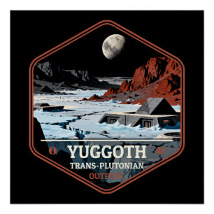 Yuggoth Trans-Pluto-Stützpunkt Vintage-Reise Poster