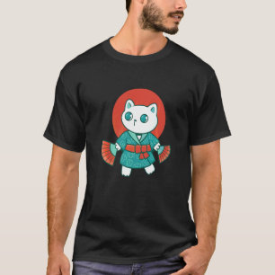 Yukata Japanische Katze T-Shirt