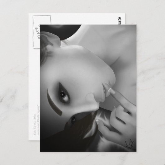 Yuki bw postkarte (Vorne/Hinten)