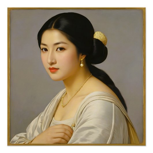 "Yuki Mori" Frauenporträt in feiner Kunst Poster (Vorderseite)