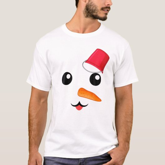 Yukidaruma Snowman-Gesicht mit Carrot I Kawaii Ani T-Shirt (Vorderseite)