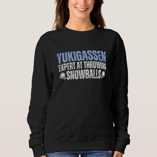 Yukigassen-Experte im Schneeballwerfen Sweatshirt (Vorderseite)