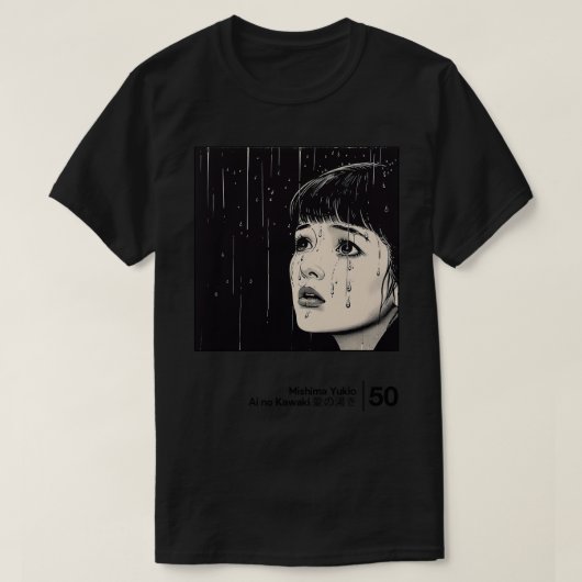 Yukio Mishima Ai no Kawaki Minimal Style Grafik A T-Shirt (Design vorne)