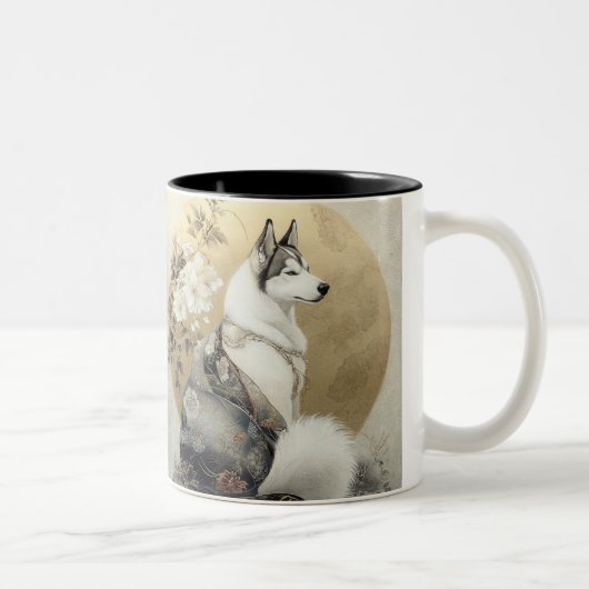 Yukiro (雪 狼) - "Snow Wolf," Zweifarbige Tasse (Rechts)