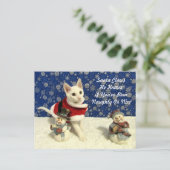 Yuki's Christmas - Cat / Kitten Weihnachten Postka (Stehend Vorderseite)