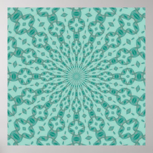 Yukka Green und Rosa Hint Kaleidoskop Poster