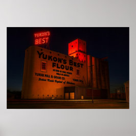 Yukon' Best Flour Neon Nacht Künstlerische Ansicht Poster