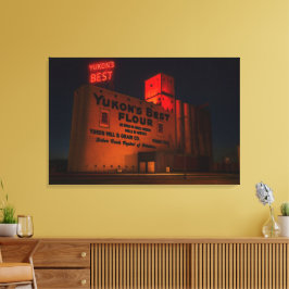 Yukon' Best Flour Neon Night Artistic View  Leinwanddruck
