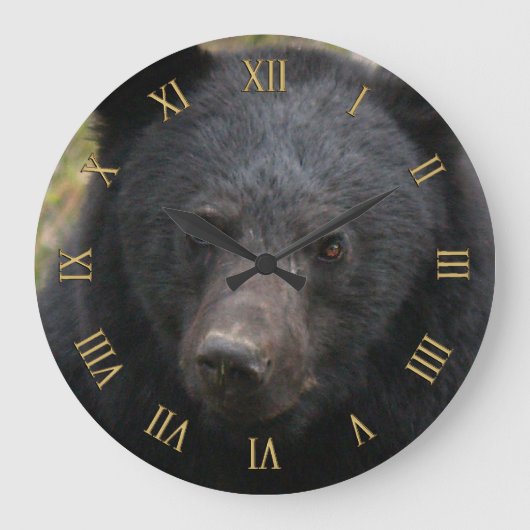 Yukon Black Bear & Wilderness Foto Art Große Wanduhr (Vorderseite)