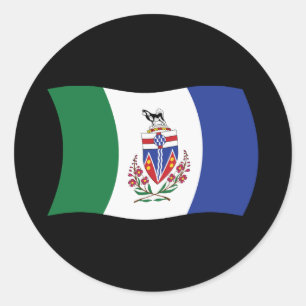 Yukon-Flaggenaufkleber Runder Aufkleber