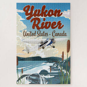 Yukon-Fluss USA Kanada Reiseplakat Riesiger Kaffee Puzzle