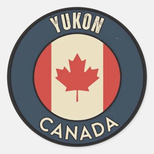 Yukon Kanada Runder Aufkleber (Vorderseite)
