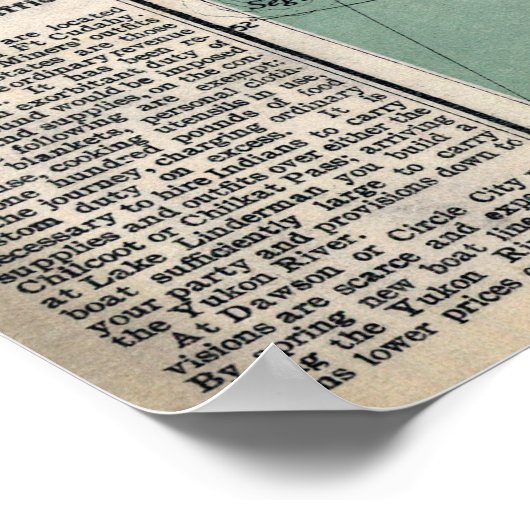 YUKON KLONDIKE GOLD RUSH MAP 1897 POSTER (Ecke)