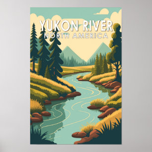 Yukon River Nordamerika Reise Kunst Vintage Poster