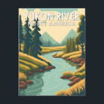 Yukon River North America Travel Art Vintag Postkarte<br><div class="desc">Yukon River Vektorgrafik Design. Der Yukon River ist ein wichtiger Wasserweg Nordwestamerikas. Aus seiner Quelle in British Columbia,  Kanada,  fließt es durch das kanadische Territorium Yukon.</div>