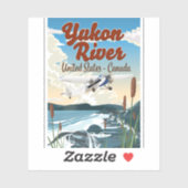 Yukon River USA Kanada Reiseplakat Aufkleber (Blatt)