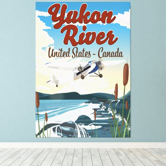Yukon River USA Kanada Reiseplakat Leinwanddruck (Insitu (Holzboden))