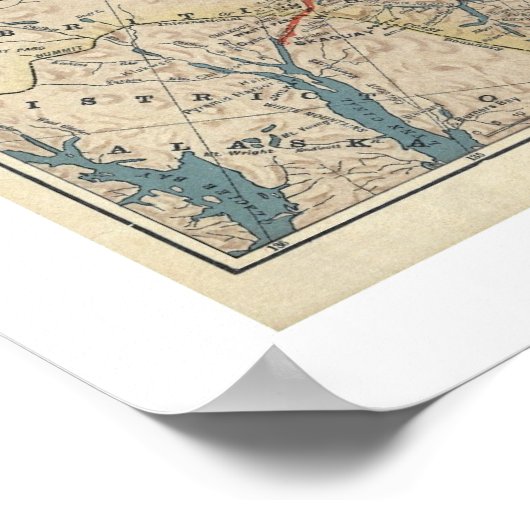 Yukon Territory Alaska Karte 1904 Poster (Ecke)