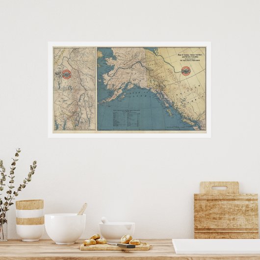 Yukon Territory Alaska Karte 1904 Poster (Küche)