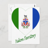 Yukon Territory Flag Herz mit Namen Postkarte (Vorne/Hinten)
