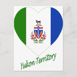 Yukon Territory Flag Herz mit Namen Postkarte