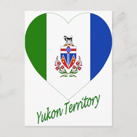 Yukon Territory Flag Herz mit Namen Postkarte (Vorderseite)
